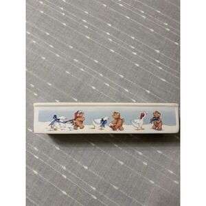 Vintage Ceramic Geese & Teddy Bear Cracker Dish 1988 See Description